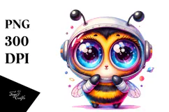 Baby Bee with Astronaut Suit PNG Product Image 1