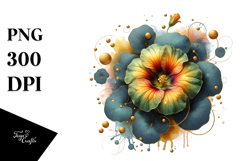 Glossy Nasturtium with Golden Insertions PNG Product Image 1