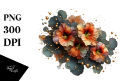 Glossy Nasturtium with Golden Insertions PNG Product Image 1