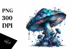 Detailed Glossy Mystical Celestial Mushroom PNG Product Image 1