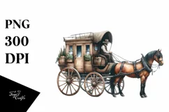 Vintage Horse Watercolor Summer Sticker Clipart Product Image 1