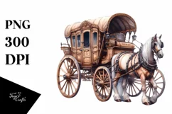 Vintage Horse Watercolor Summer Sticker Clipart Product Image 1