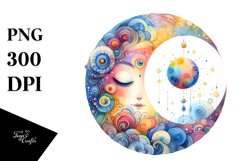 Colorful Moon|Sublimation | Clipart Product Image 1