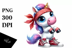 Excited Unicorn Bandana Clipart Product Image 3