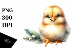 Cute Baby Chicken Watercolor PNG Product Image 3