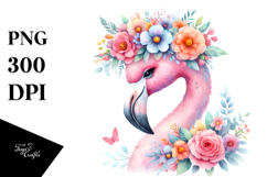 Cartoon-Style Flamingo Flower Crown Product Image 1