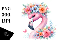 Cartoon-Style Flamingo Flower Crown Product Image 1
