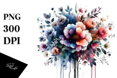 Colorful Grungy Flower Splash PNG Product Image 1