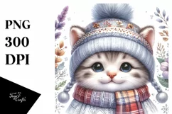 High Baby Cat in Winter Clothes PNG Product Image 1