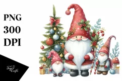 Cute Christmas Gnomes in Semiprofile PNG Product Image 3