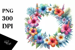 Watercolor Abstract Colorful Wreath Hawaiian Product Image 3