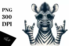 Funny Cute Zebra Watercolor Summer Sticker Clipart Product Image 1