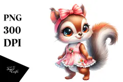 Cute Baby Squirrel with Big Eyes PNG Product Image 1