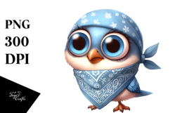 Whimsical Bird with Bandana, Transparent PNG Product Image 1