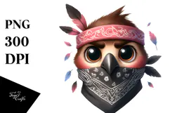 Whimsical Bird with Bandana PNG Product Image 1