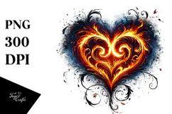 Heart made of fire PNG Product Image 1