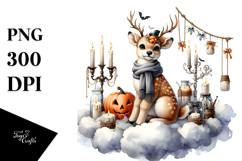 Autumn Deer with Candles PNG Product Image 1
