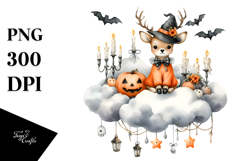 Autumn Deer with Candles Clipart Product Image 1