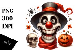 Simple Halloween Skull Watercolor Clipart Product Image 1