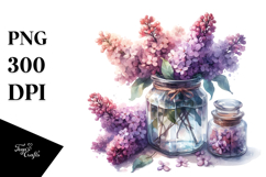Watercolor Jar Lilac | Clipart Product Image 1