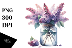 Watercolor Jar Lilac | Clipart Product Image 1