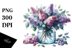 Watercolor Jar Lilac | Sublimation | Clipart Product Image 1