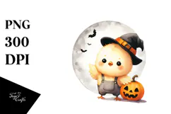 Cute Baby Chicken on Moon, Transparent PNG Product Image 1