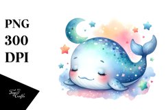 Sleeping Baby Whale | Sublimation | Clipart Product Image 3