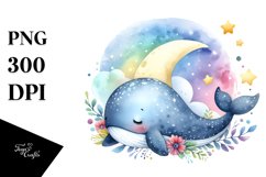Sleeping Baby Whale | Sublimation | Clipart Product Image 3