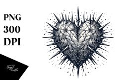 Hand Drawn Spikes Heart PNG Product Image 1
