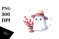 Funny Simple Image with Cute Ghost Bougee PNG Product Image 1
