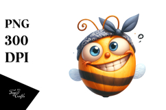 Cartoony Digital Bee PNG Product Image 1