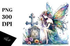 Fairy Grave Watercolor Clipart Product Image 1