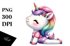Cute Baby Unicorn Yoga Instructor | Watercolor Product Image 3