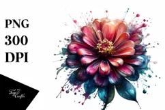 Abstract Glossy Zinnia Glass Watercolor Product Image 3