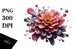 Abstract Zinnia Glass Watercolor Splash Product Image 3