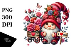 Valentines Gnome Detailed Victory Sign PNG Product Image 1