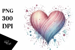 Washed Watercolor Heart, Summer PNG Product Image 1