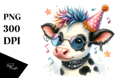 Punk Baby Cow with Party Hat Product Image 1