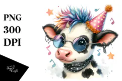 Punk Baby Cow with Party Hat Product Image 1