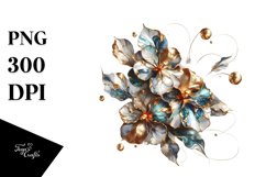 Abstract Shiny Impatiens with Golden Inserts | Clipart Product Image 3