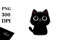 Funny Digital Painting with Black Cat PNG Product Image 1