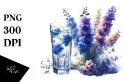 Watercolor Delphinium | Sublimation | Clipart Product Image 1