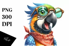 Watercolor Funny Parrot Excited es Clipart Product Image 1