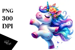 Funny Unicorn in Style PNG Product Image 1