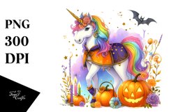 Vibrant Halloween Unicorn | Sublimation | Clipart Product Image 3