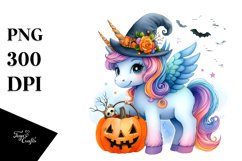 Vibrant Halloween Unicorn | Sublimation | Clipart Product Image 3