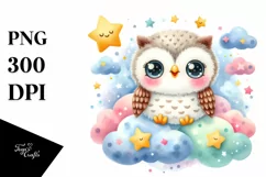 Colorful Baby Owl Smiling | Clipart Product Image 1