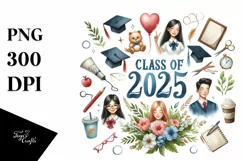 Class of 2025 Gold Foil Clipart Product Image 1