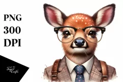 Funny Detailed Deer Watercolor Summer Sticker Clipart Product Image 3